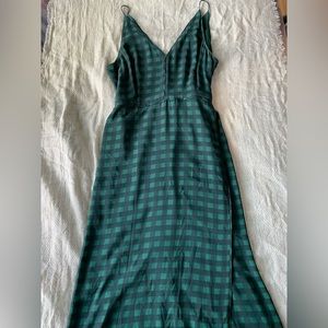 Checkered green and black maxi dress